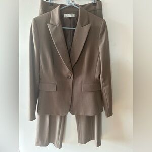 Tahari Tailored Taupe Pantsuit